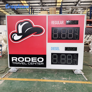 Stations d'essence de <span class=keywords><strong>prix</strong></span> <span class=keywords><strong>du</strong></span> gaz numérique affiche les stations de remplissage de signalisation électronique lettres de canal panneaux de monument de pylône - Product Image 2
