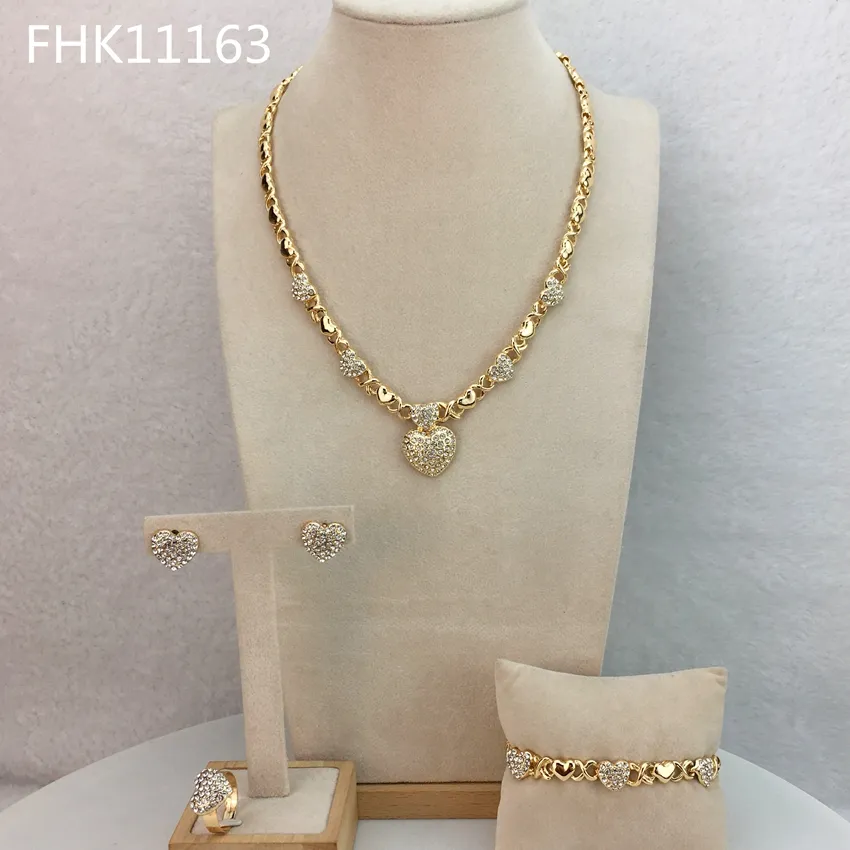 Yuminglai-Conjuntos de joyería de Dubái para mujer, conjuntos de joyería de oro de 18 k, cadenas al por mayor, FHK11163