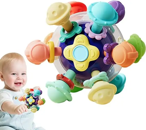 YSR 2024 nuevos juguetes sensoriales para la dentición del bebé 3 en 1 sonajero masticar mordedor juguetes Montessori juguetes educativos de aprendizaje para niños pequeños