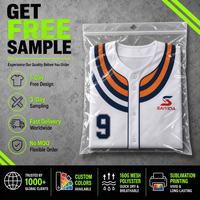 Jersey Baseball Custom Grosir, Sablon Ring, Cepat Kering, Bernapas, Kancing Depan, Poliester, Sublimasi, Seragam Tim