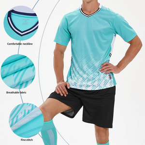 Uniforme sportif de football pour hommes de haute qualité combinaison d'entraînement de football à séchage rapide ensemble OEM personnalisé de kit de football - Product Image 3