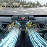 Ventilateurs de refroidissement pour voiture à double tête, rotatifs à 360 degrés, réglables, USB DC12V/24V
