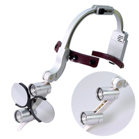 Loupes binoculaires dentaires avec éclairage LED 5W, support réglable, pour chirurgie et examen médical