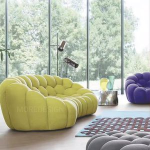 Canapé monobloc en tissu unique, design français minimaliste et créatif, style crème tendance, confortable pour salon, très prisé par les influenceurs. - Product Image 6