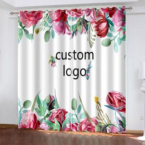 <span class=keywords><strong>Tende</strong></span> di lusso stampa digitale 3d fiori tenda per finestra grandi marche logo <span class=keywords><strong>tende</strong></span> oscuranti per soggiorno, cucina - Product Image 6