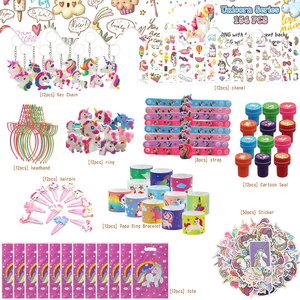 Juego de papelería de recuerdo de fiesta con temática de unicornio PARA EL Día de San Valentín de Pascua Incluye pulseras Slap Pegatinas de tatuaje Adornos de cola - Product Image 1