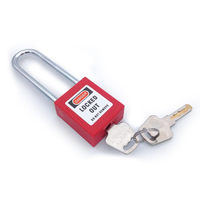 Cadenas de sécurité industriel à clé, longue anse en ABS rouge, pour verrouillage et étiquetage, fournisseur OEM