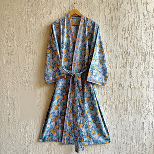 Kimono indien imprimé au bloc, en pur coton doux, robe kimono, fournisseur pour commandes en gros, étiquette personnalisée, kimono imprimé à la main au bloc - Product Image 1