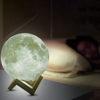Lampe LED 3D à lumière de lune, haute qualité, prix bas, 15cm, 16 couleurs, télécommande Rechargeable/tactile/tactile