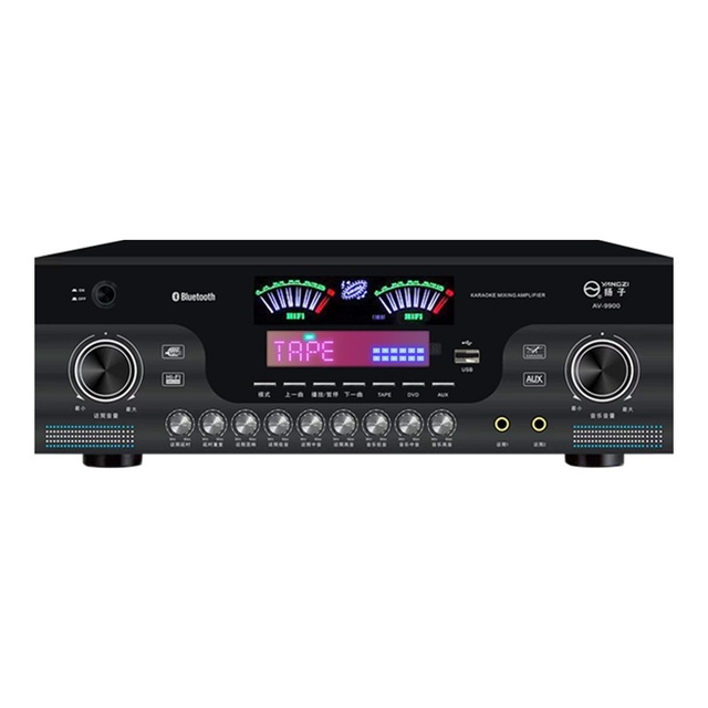 Professional Home KTV Karaoke Amplifier with 5-Channels High-Power Audio for Bluetooth Radio USB Subwoofer-for Home Theater