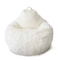 Fauteuils poufs en forme de larme à poils longs