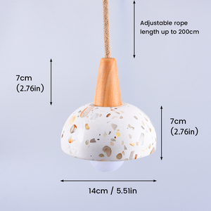 Translucent <strong>Small</strong> Half-dome LED <strong>Chandelier</strong> Pendant <strong>Light</strong> with Wooden Cone-shaped Connector for Restaurant Kitchen Island - Product Image 5