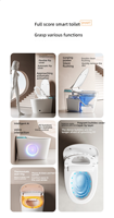 WC intelligent en céramique PLMR Y72 au design moderne, multi-tension, à poser au sol, avec chauffage de siège automatique, double chasse, siphon en P, siphon en S