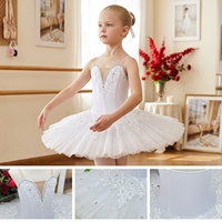 AL-T1560 Justaucorps blanc pour filles, tutu de ballet en dentelle et strass, tenue de danse classique pour concours de ballet, fabricant