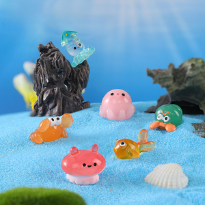 Bonitos animales marinos, calamar, ballena asesina, medusas, cangrejo ermitaño, animales marinos, adornos de micropaisaje, accesorios de resina - Product Image 3