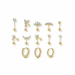 Piercing Adramata Helix in Acciaio Inossidabile 6mm, Set Orecchini Piercing con Perno Piatto Senza Filettatura, Labret Medusa per Naso e Cartilagine - Product Image 2