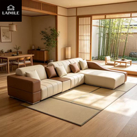 Canapé modulaire en forme de L moderne, grand format, en cuir, pour salon, villa, meubles de maison