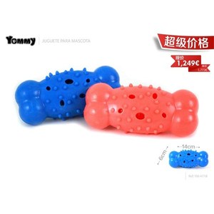 ทอมมี่ เพ็ท ชู ทอย โบน 14 ซม. สีฟ้า สีแดง มีรูสำหรับสุนัข - Product Image 3