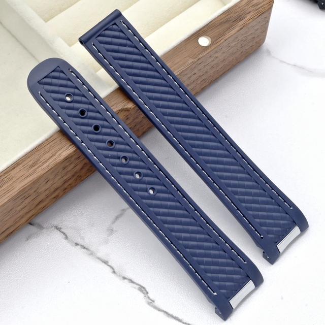 20mm Soft TPU Rubber Watch Band for Omega Seamaster 300 AT150 Aqua Terra 8900 Replacement Watch Strap
