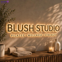 Enseigne en acrylique rétroéclairée par LED 3D personnalisée, adaptée aux entreprises et aux salons de beauté, résistante aux intempéries IP65, tailles et couleurs personnalisables