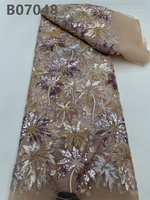 CHOCOO 2026 – Tissu en dentelle de tulle brodé de sequins, couleur violette, prix compétitif, tissu de dentelle perlée de luxe pour femmes