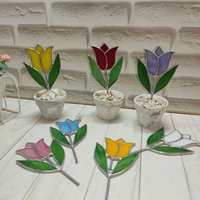 Vase à fleurs en verre recyclé YAPPIE, design Art Déco, magnifiques tiges violettes, décoration de jardin, décor en cristal, attrape-soleil