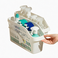 Boîte de rangement portable à double couche, ajourée, en plastique PP, avec roulettes, inspirée du style japonais, directement de l'usine