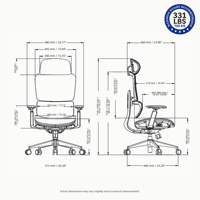 Chaise de bureau de direction contemporaine ergonomique avec support lombaire, accoudoirs réglables, base en alliage d'aluminium, tissu en maille premium, pivotante