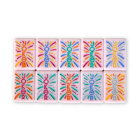 Jeu de Mahjong américain My Fair Mahjong, tuiles en mélamine à motifs floraux roses, tuiles colorées à motifs d'animaux sauvages naturels pour le divertissement