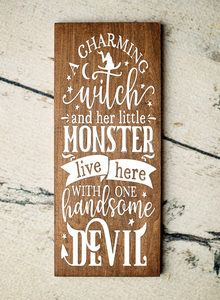Lustiges Halloween-Holzschild, charmante Hexe und <span class=keywords><strong>Monster</strong></span> als Weihnachts- und Jubiläumsgeschenk, Halloween-Geschenke, Halloween-Party-Dekoration - Product Image 2