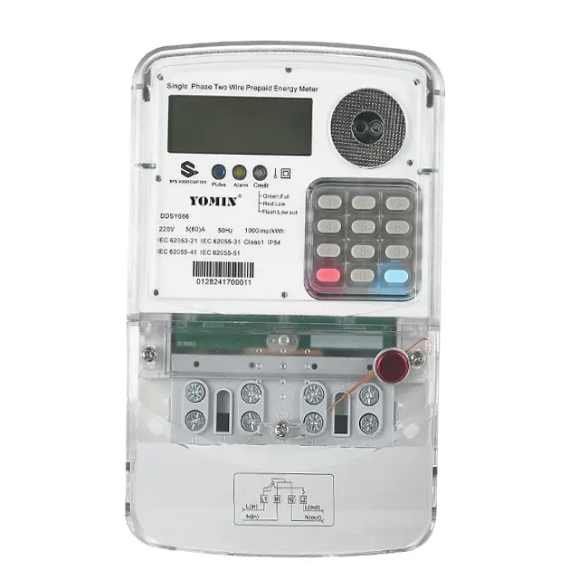 STS 220V   DDSY666  Model Single  Phase  Two  Wire   Kwh   Prepayment  Energy  Meter