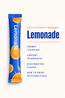 Boisson électrolytes en poudre Lemonade, 6 électrolytes, 30 g, hydratation rapide, private label et OEM