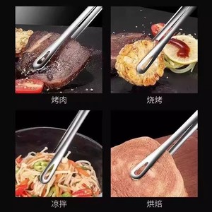Kskogjl Stainless Steel BBQ Tongs Anti-Slip Food Clamp Kitchen Grilling <b>Tool</b> For Steak Barbecue Serving - Product Image 3