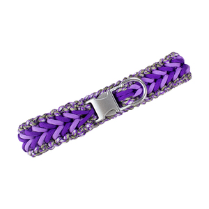 Geometric Braided Nylon Dog <b>Collar</b> With Metal Buckle Durable Fashion Style For Dogs - Product Image 2