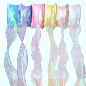 (10 หลา/แพ็ค) ริบบิ้นออร์แกนซ่าสองด้าน ขนาด 4 ซม. ลายหางปลาหลากสี สำหรับเครื่องประดับผมโลลิต้า โคมไฟ และของตกแต่งบ้าน - Product Image 3