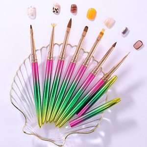 Lot de 15 pinceaux à ongles en métal arc-en-ciel, poils en nylon, multifonctionnels, plats, ovales, angulaires, pour gel acrylique 3D, salon et manucure DIY - Product Image 6