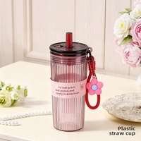Gobelet à eau en plastique double paroi pour femmes, tasse élégante avec infuseur à thé et paille, gobelet à jus portable avec sangle de transport