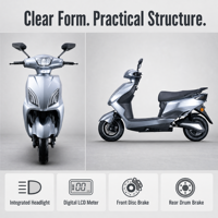 Moto électrique haute vitesse 1500W pour adultes, cadre en acier avec batterie intégrée 72V, autonomie de 60 km par charge