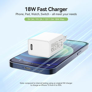 Pd 18W 20W อะแดปเตอร์ชาร์จเร็ว USB Type C ผนังโทรศัพท์มือถือสมาร์ทที่ชาร์จ20วัตต์สำหรับ Android iPhone 14ของแท้ - Product Image 6