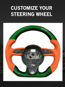 Volant sport en fibre de carbone personnalisé (rouge) pour <span class=keywords><strong>Audi</strong></span> <span class=keywords><strong>RS</strong></span> Series RS3/RS4/RS5/RS6/RS7/S3/S4/S5 Ancienne série B8 A8/R8/Q7/Q5 - Product Image 6