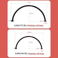 Lampe à LED pour ongles en gros avec impression de logo gratuite, lampe de table demi-lune, strass rose et blanc, lampe de bureau pour salon de manucure 40W, lampe à ongles demi-lune