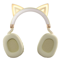 MS-B5 Écouteurs Stéréo Sans Fil avec Oreilles de Chat Mignonnes et Micro pour Filles, Compatibles Type-C avec Téléphones Mobiles, Haut-parleurs 40mm