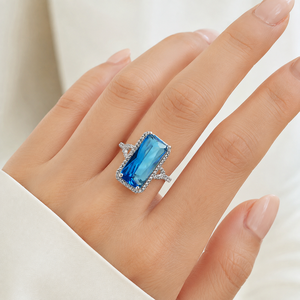 Anello tono blu per donna, design unico, accessorio da dito per uso quotidiano - Product Image 2