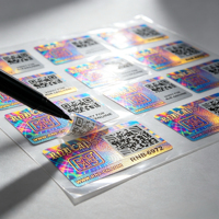 Autocollants d'étiquettes de sécurité holographiques en vinyle, imperméables, résistants à l'huile, anti-effraction, transparents avec numéro de série, logo personnalisé au laser
