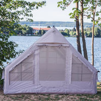 Tente de camping gonflable portable de luxe quatre saisons, imperméable, 12 mètres carrés, tente de camping en plein air