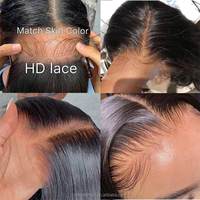 Perruque en cheveux humains lisses, sans colle, avec dentelle frontale HD complète, longue, confortable à porter, qualité 12A, fabriquée à partir de cheveux indiens bruts bon marché