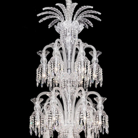 Lustre LED de luxe personnalisé en or avec cristaux, hauteur réglable, design moderne, garantie de 2 ans, idéal pour les halls d'hôtel