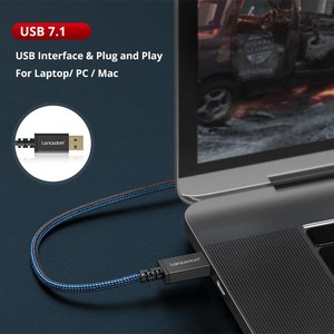 Auricular con cable USB2.0 GRANDE del controlador, auricular para juegos con cable, auricular para juegos 7.1 computadora PC - Product Image 5