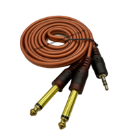 Câble audio de voiture de 1.5m double RCA mâle à double 6.35mm 1/4 pouces mâle PVC gainé avec blindage combiné pour pièces de voiture HDTV