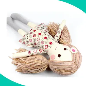 EN71 Hoge Kwaliteit Factory Custom 18Inch Mode Meisjes Katoenen Stof Pop Pluche Rag Doll Groothandel